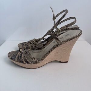 Anne Klein Snakeskin Wedge Sandals